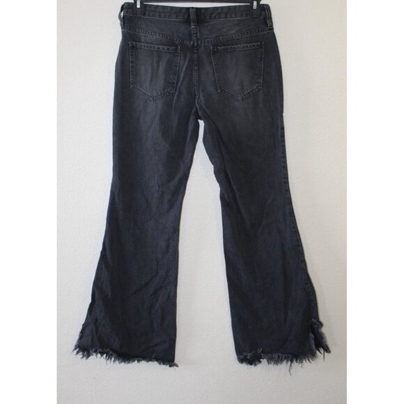We The Free Womens Black Flare Frayed Hem Jeans 29 - Picture 4 of 5